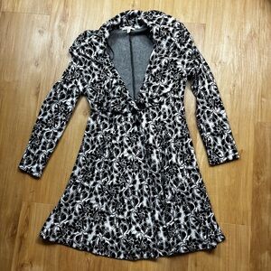 Fever Black and White Patterned Coat‎